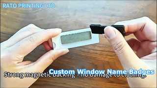 창을 가진 사용자 정의 아크릴 이름 배지 | 자기 백업 | 맞춤 이름 배지