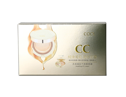 주문 CC 크림을 위한 돋을새김된 로고 공장을 가진 주문 호화스러운 금 종이상자 인쇄 online manufacture