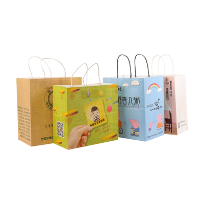 주문 개별적 갈색인 크라프트 지 테이크아웃식음식 백은 로고 프린팅으로 도매합니다 online manufacture