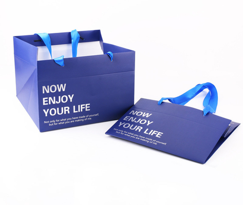 주문 새틴 같은 리본 핸들과 맞춘 인쇄된 큰곡척 바닥 종이 운반체 백 online manufacture